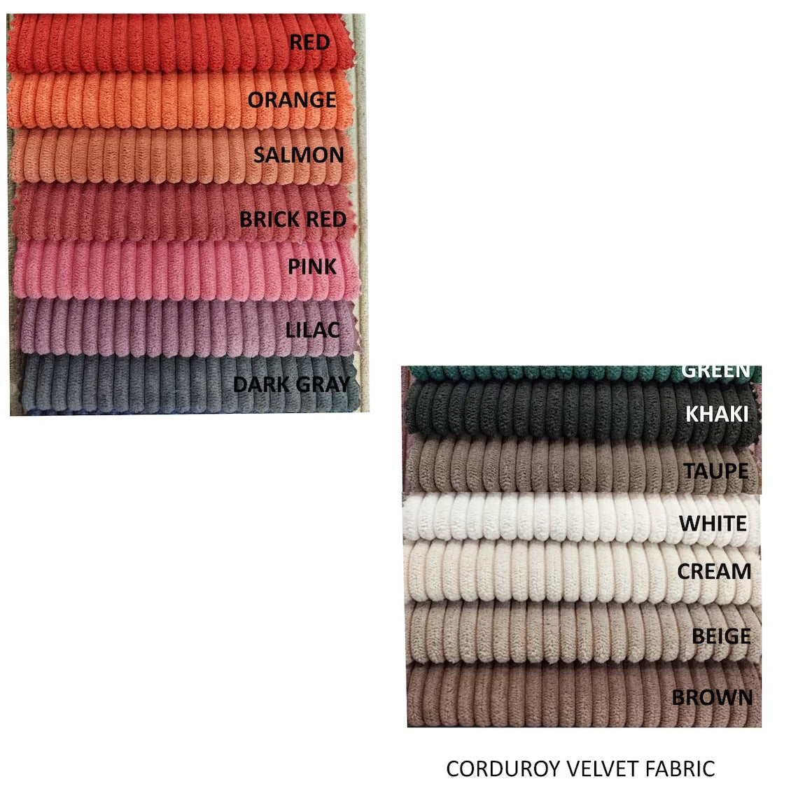 Corduroy Fabric Swatches