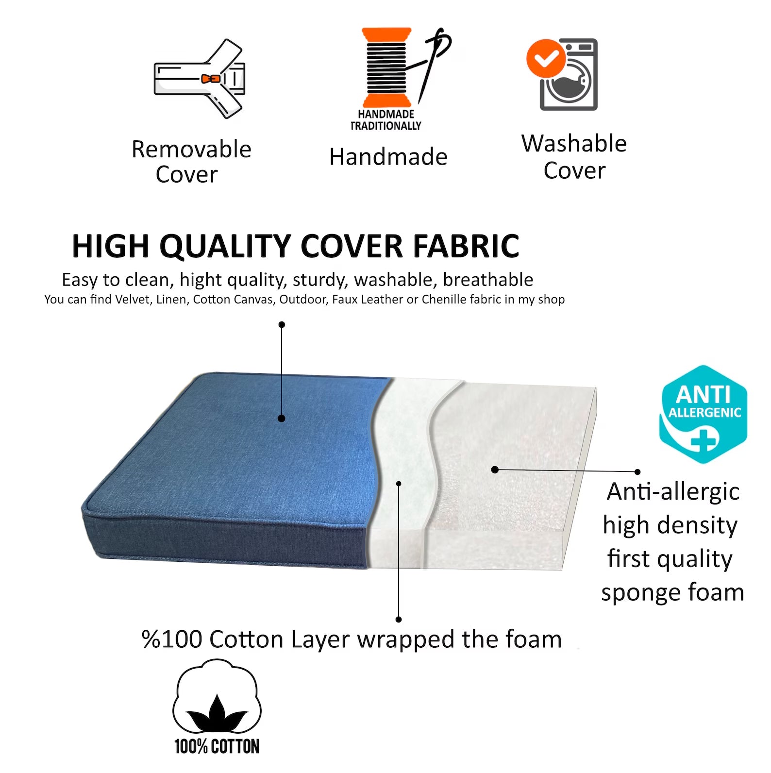 Corduroy Fabric Flat Cushions