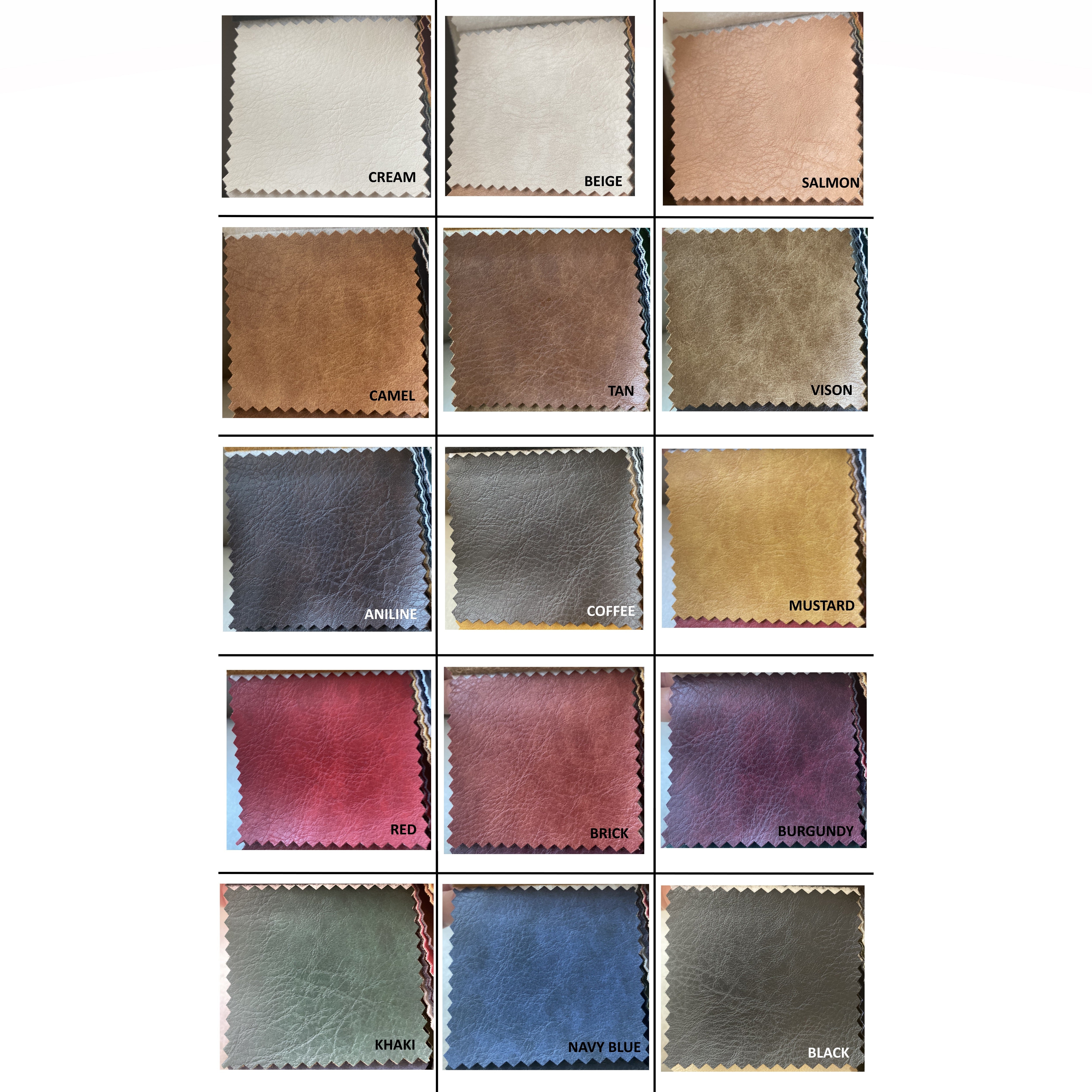 Faux Leather Fabric Swatches