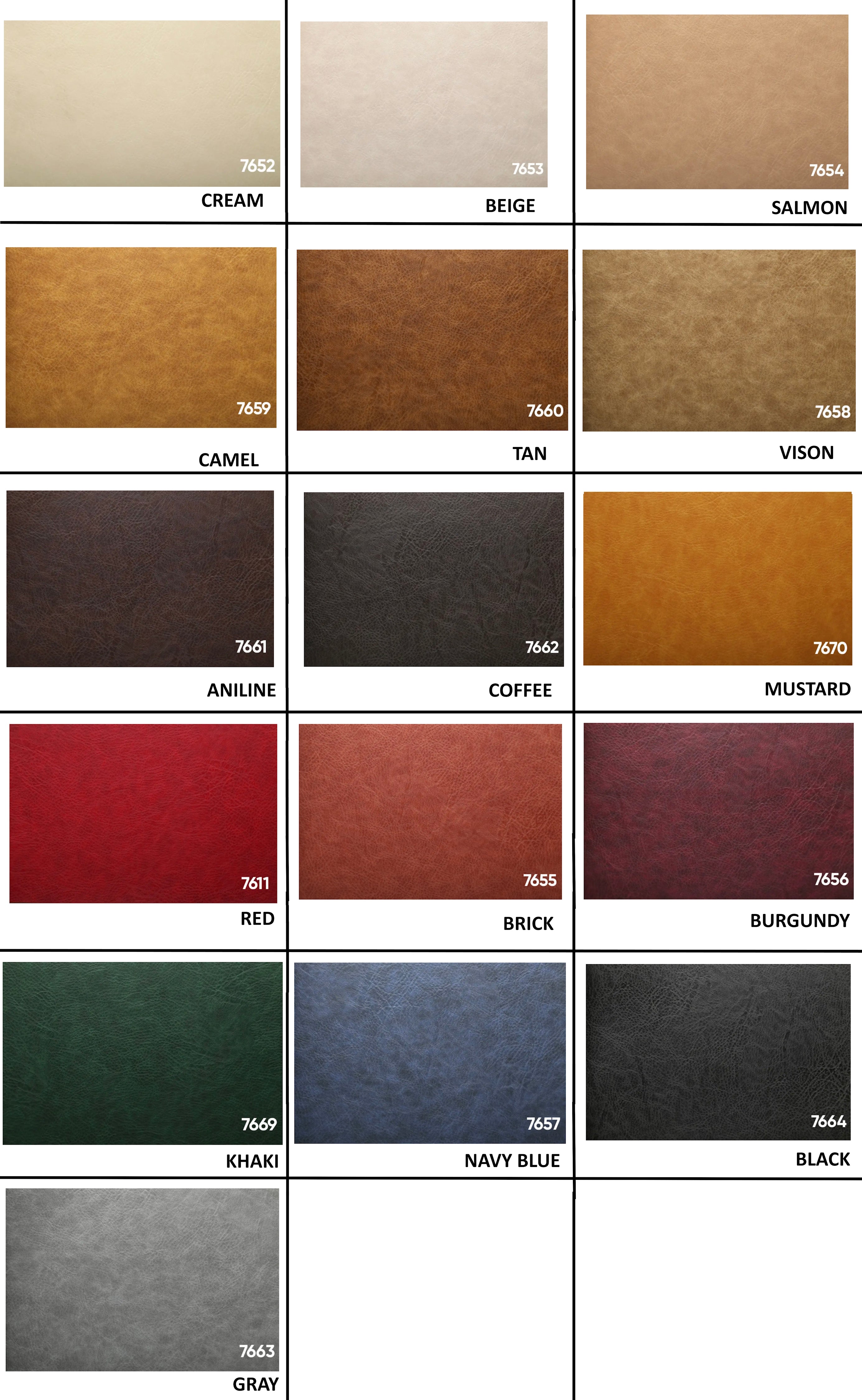 Faux Leather Fabric Swatches