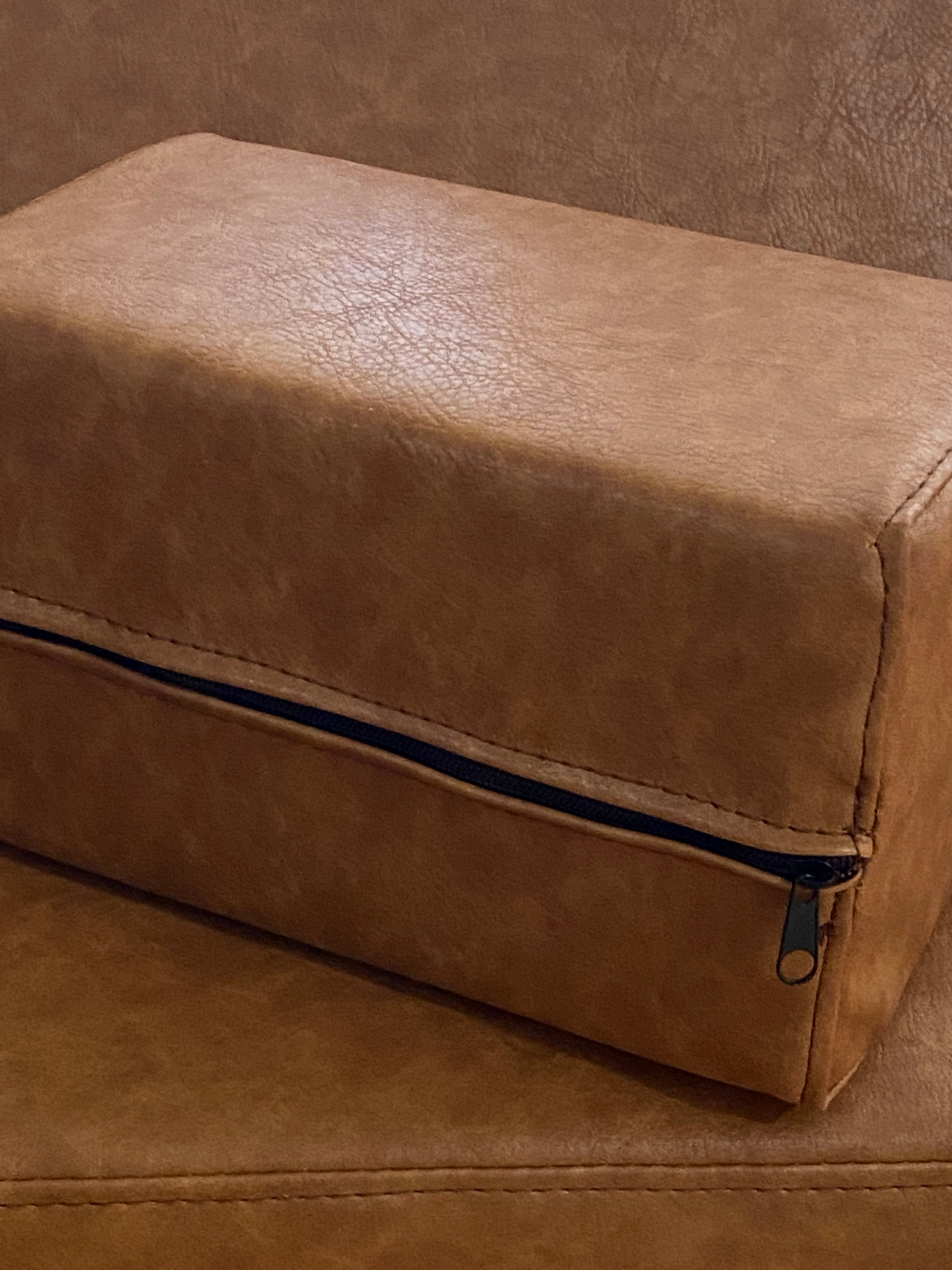 Faux Leather Flat Cushion Cover